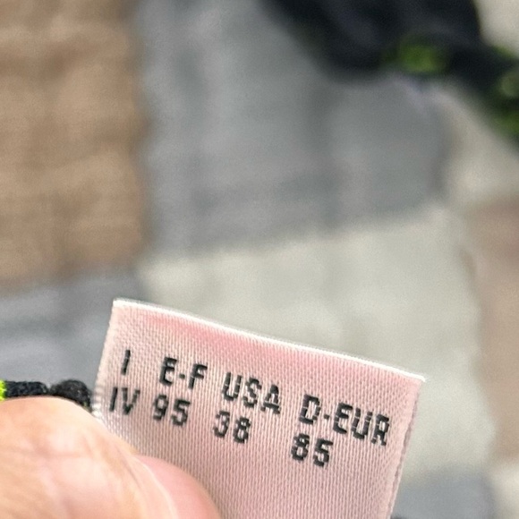 Vtg black floral tropical colorful bright push up top lettuce trim bikini set - Picture 8 of 8